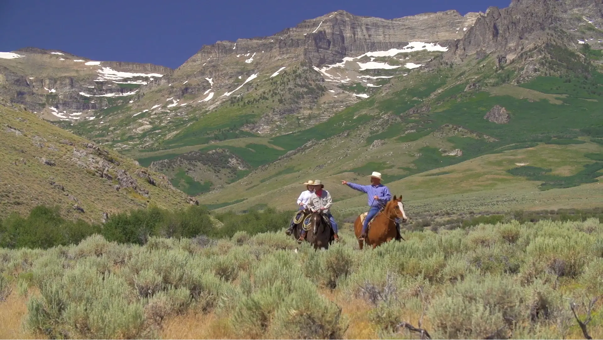 Horseback riding through breath taking mountains.